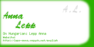 anna lepp business card